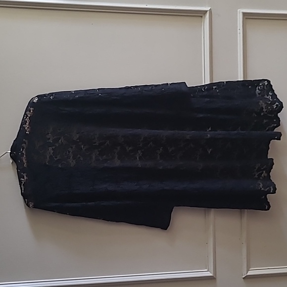 Vintage Casadei Black Lace Duster, Sz S - Picture 2 of 6